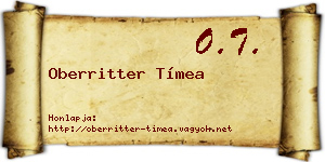 Oberritter Tímea névjegykártya