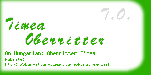 timea oberritter business card